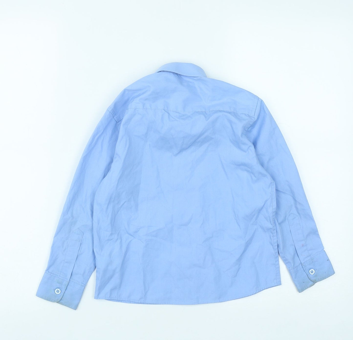 Dunnes Boys Blue  Polyester Basic Button-Up Size 5-6 Years Collared Button