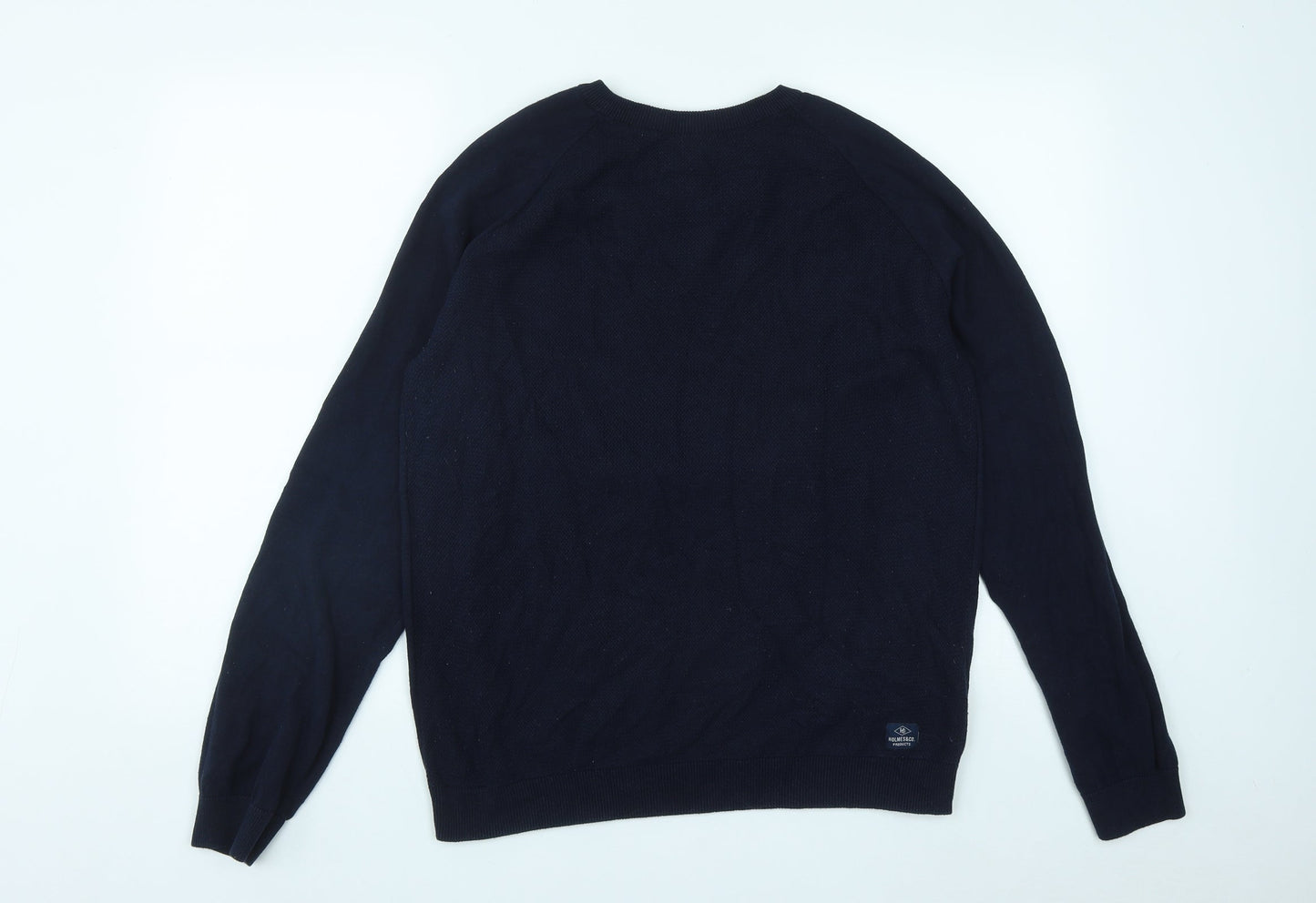 Holme & Co Womens Blue  Cotton Pullover Sweatshirt Size L