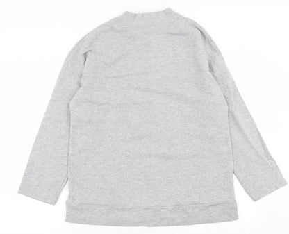 Tu Womens Grey Crew Neck  Cotton Pullover Jumper Size 12