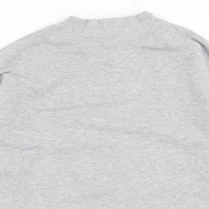 Tu Womens Grey Crew Neck  Cotton Pullover Jumper Size 12