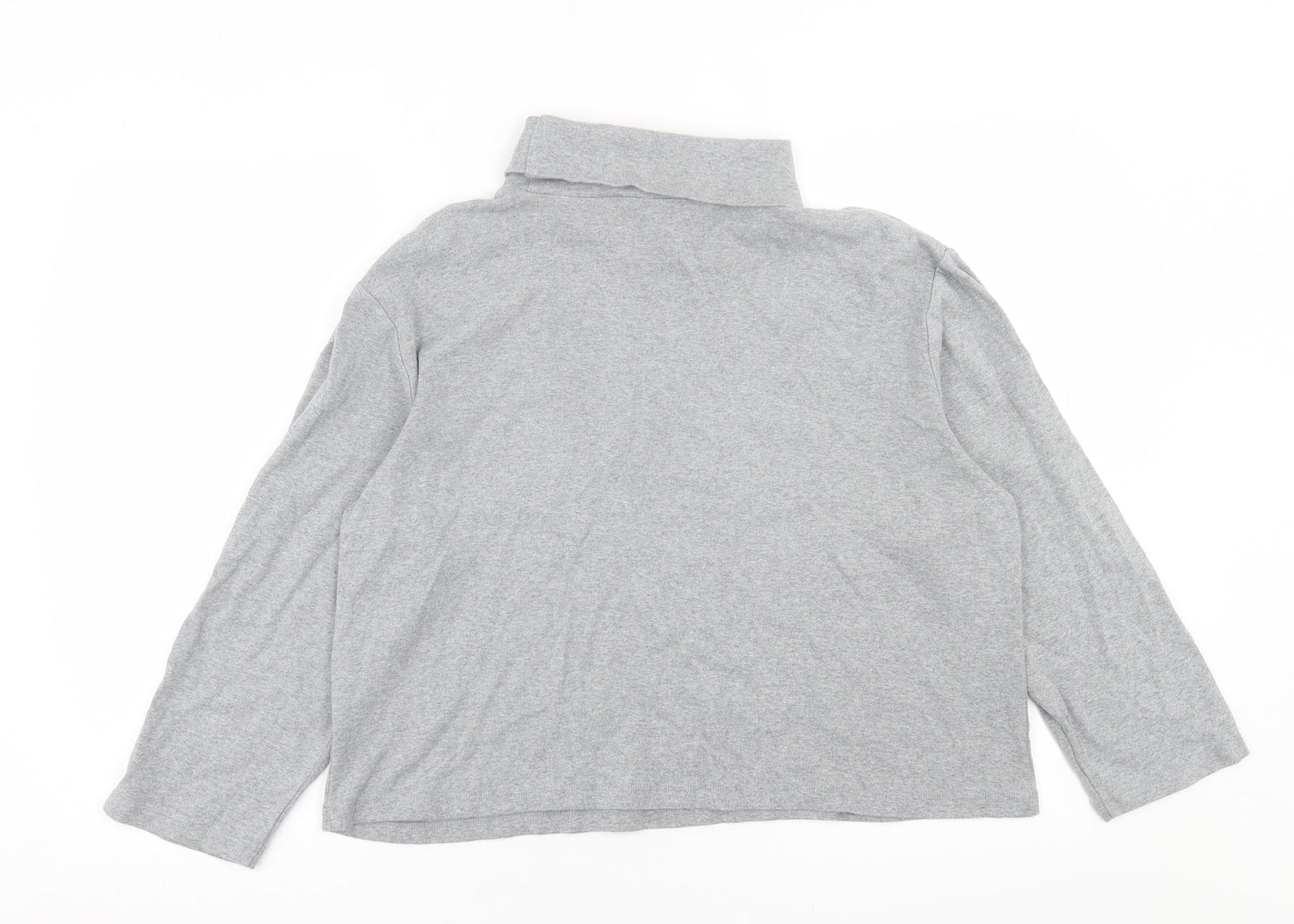 emrec Womens Grey Roll Neck  Cotton Pullover Jumper Size 20