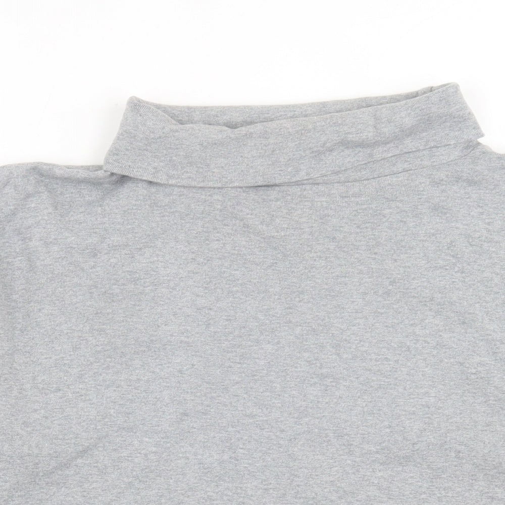 emrec Womens Grey Roll Neck  Cotton Pullover Jumper Size 20