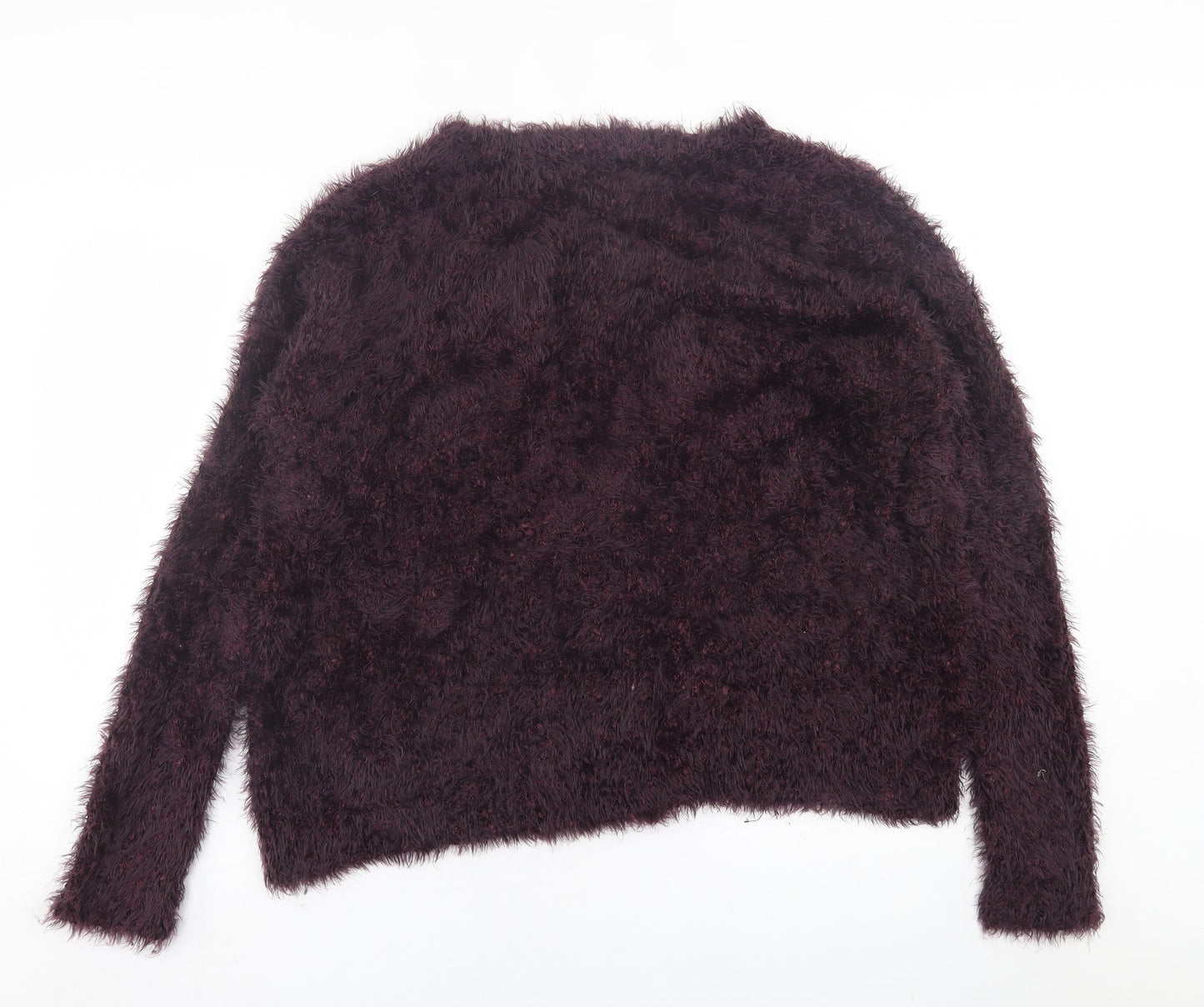 Topshop Womens Purple V-Neck  Nylon Cardigan Jumper Size 14