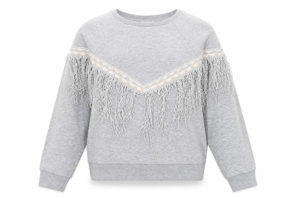 River Island Womens Grey Crew Neck  Cotton Pullover Jumper Size 8