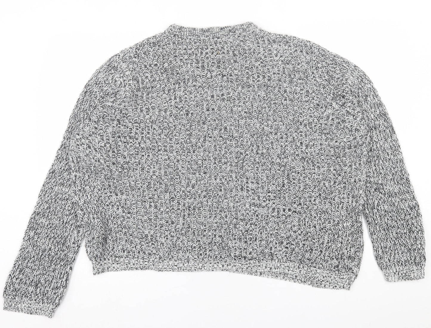 Peacocks Womens Grey Crew Neck  Acrylic Pullover Jumper Size L