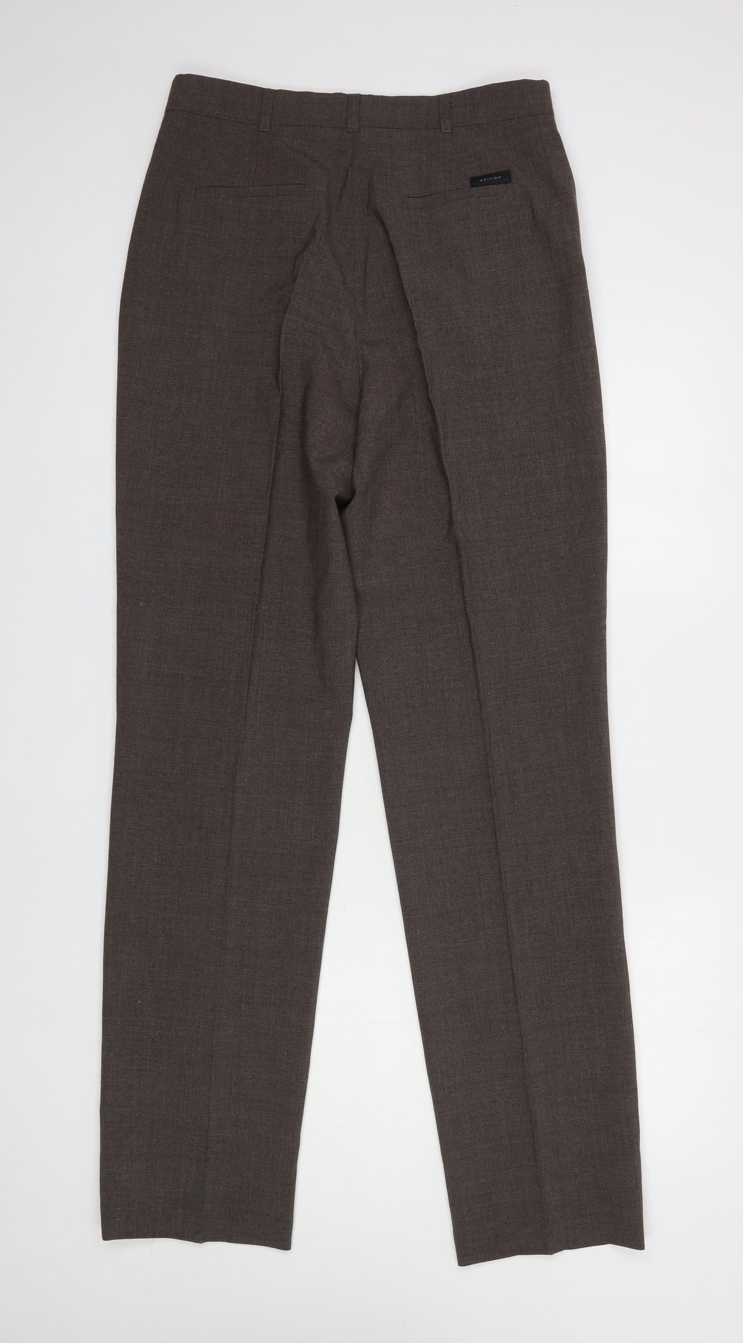 Gerry Weber Womens Brown  Polyester Dress Pants Trousers Size 14 L34 in Regular Button