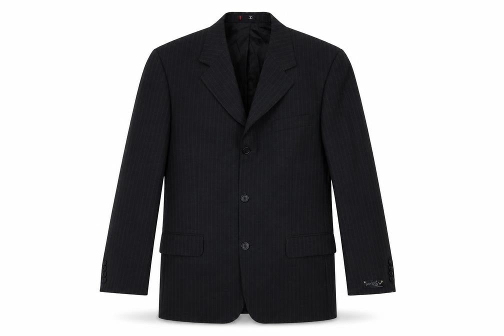 Ciro Citterio Mens Black Striped  Jacket Blazer Size 38  Button