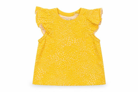 Next Baby Yellow Animal Print Cotton Pullover T-Shirt Size 12-18 Months Crew Neck Pullover