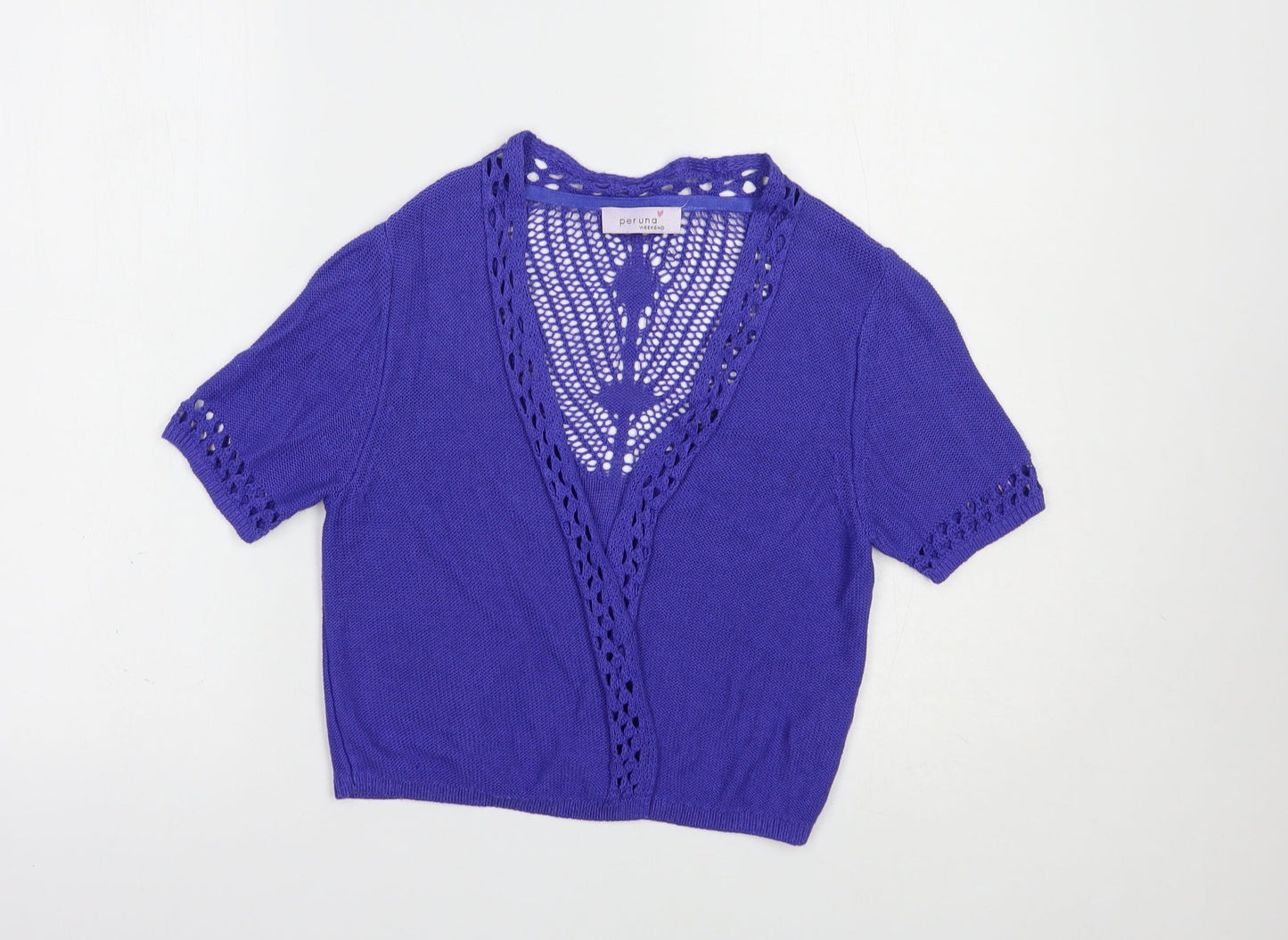 Per Una Womens Purple V-Neck  Viscose Shrug Jumper Size 10