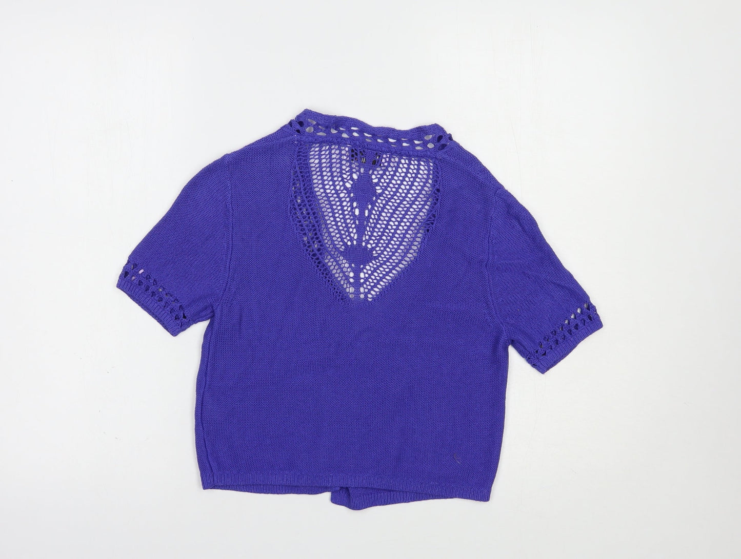 Per Una Womens Purple V-Neck  Viscose Shrug Jumper Size 10