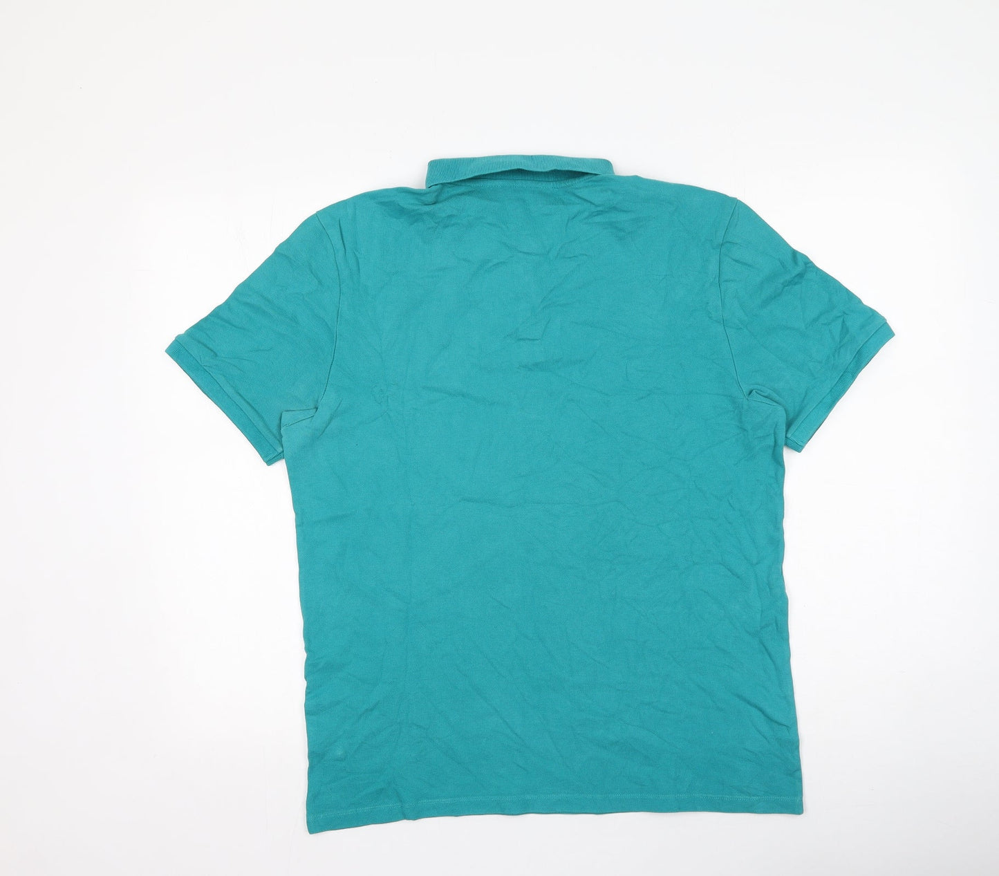 F&F Mens Green  Polyester  Polo Size M Collared