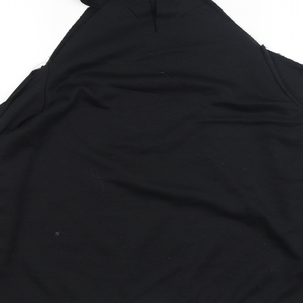 sheilay Womens Black  Cotton Pullover Sweatshirt Size M