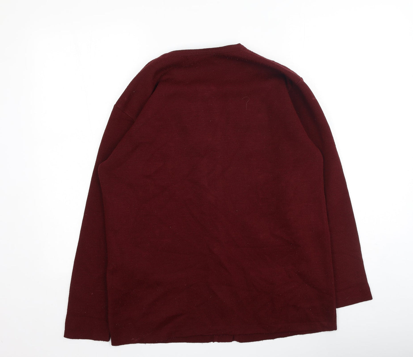 Paramour Womens Red Round Neck  Cotton Cardigan Jumper Size M
