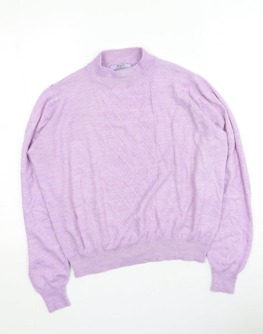 Honour Womens Purple  Acrylic Pullover Sweatshirt Size M