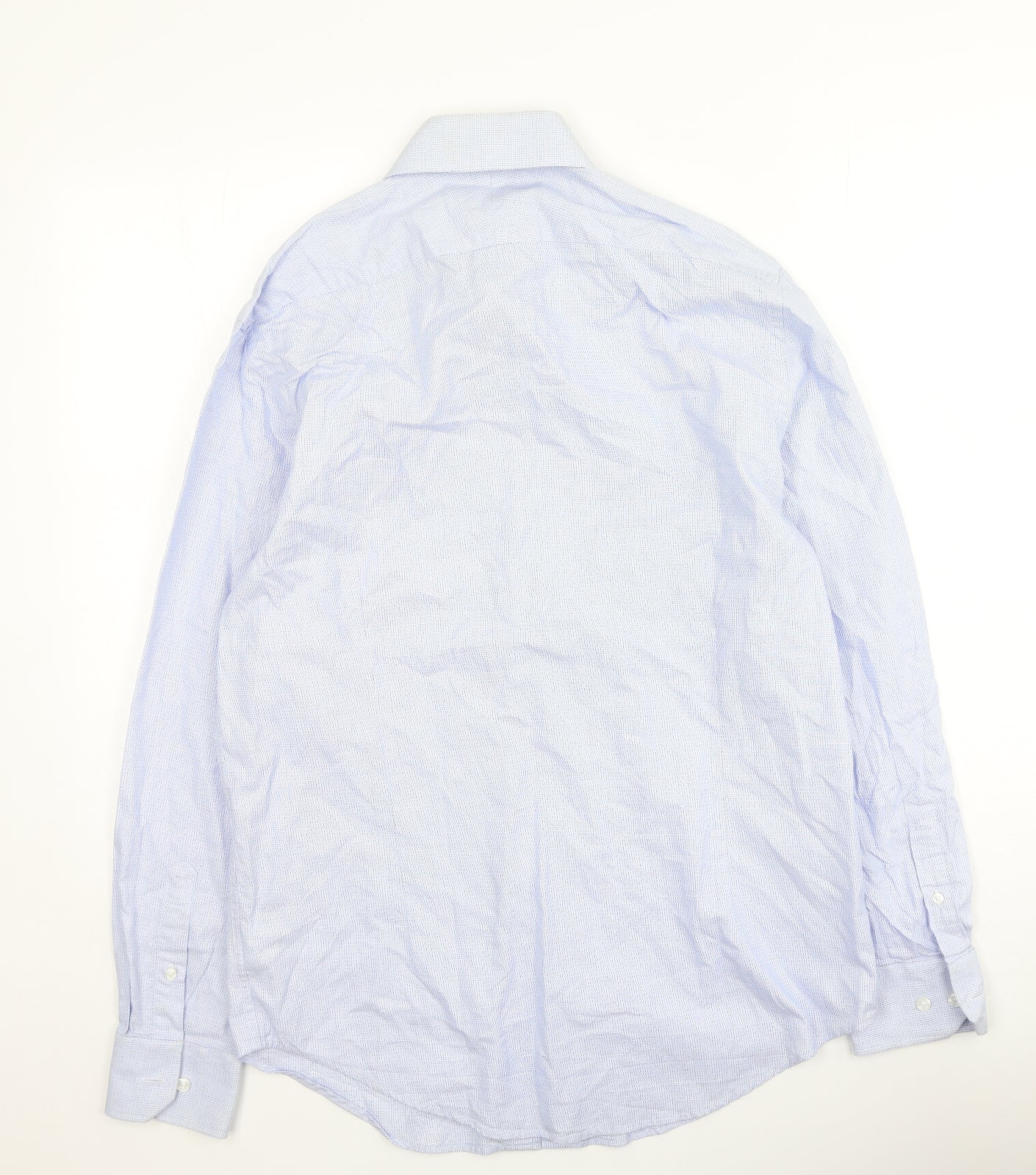 Hammond & Co  Mens Blue  Cotton  Button-Up Size 15.5 Collared