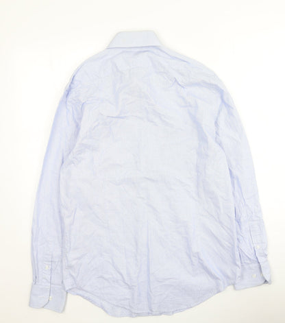 Preloved Hammond & Co  Mens Blue  Cotton  Button-Up Size 15.5 Collared - Back