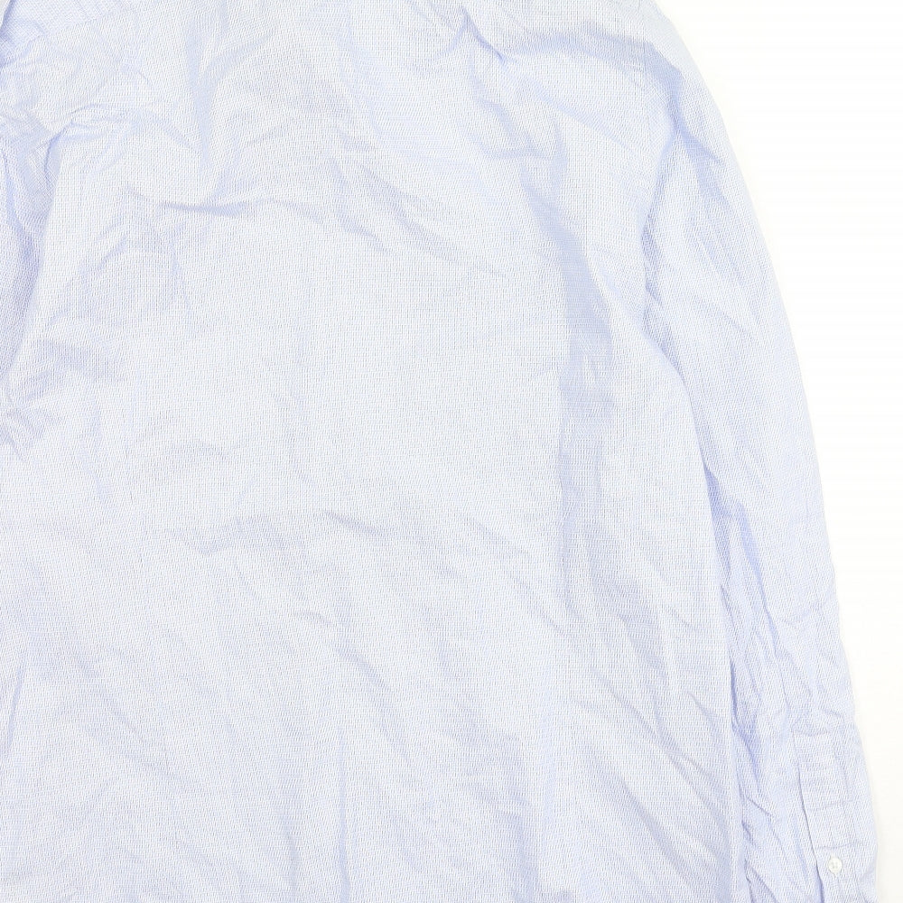 Hammond & Co  Mens Blue  Cotton  Button-Up Size 15.5 Collared