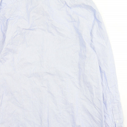 Preloved Hammond & Co  Mens Blue  Cotton  Button-Up Size 15.5 Collared - Label