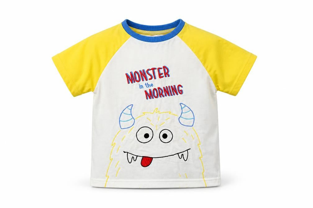 Dunnes Stores Boys Multicoloured  Cotton Basic Casual Size 4-5 Years Round Neck  - Monster