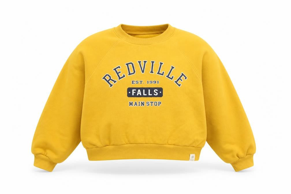 Pull&Bear Womens Yellow  Cotton Pullover Sweatshirt Size XS