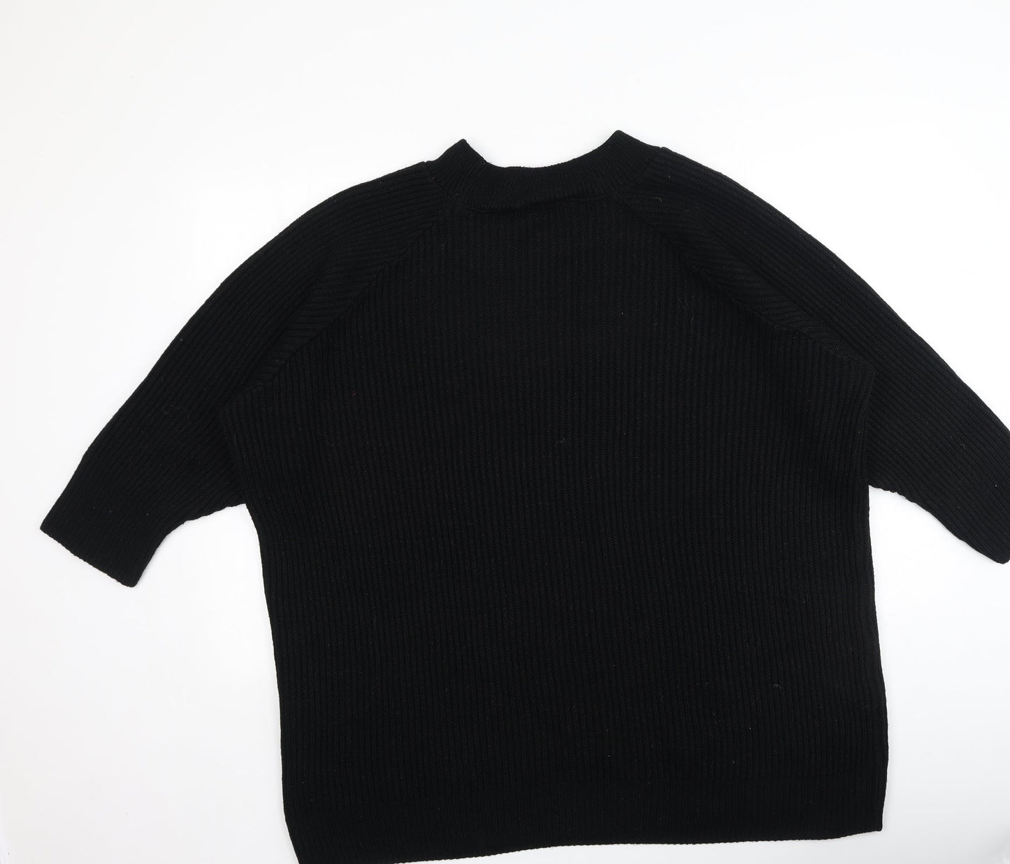 Topshop Womens Black Round Neck  Acrylic Pullover Jumper Size L