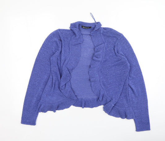 Bonmarché Womens Purple Round Neck  Polyester Cardigan Jumper Size M