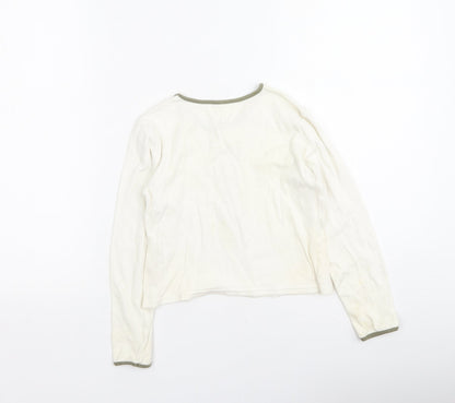 Dunnes Girls Beige  Cotton Basic Casual Size 7 Years Round Neck