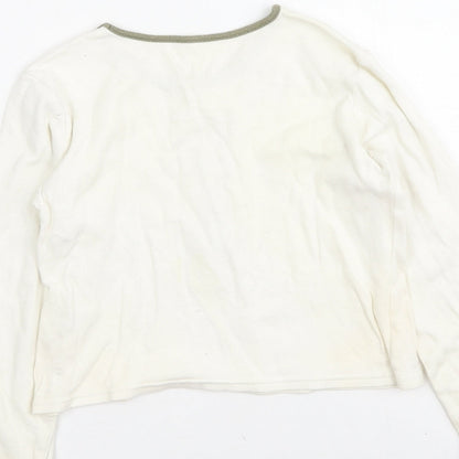 Dunnes Girls Beige  Cotton Basic Casual Size 7 Years Round Neck