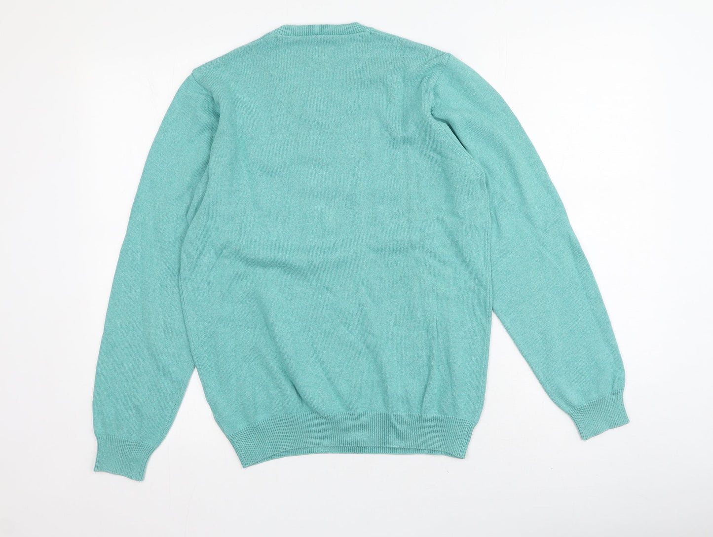 Blue Harbour Mens Blue V-Neck  Cotton Pullover Jumper Size S