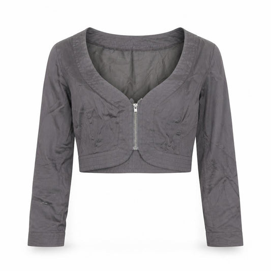 Jensen Womens Grey Round Neck  Polyester Cardigan Jumper Size S