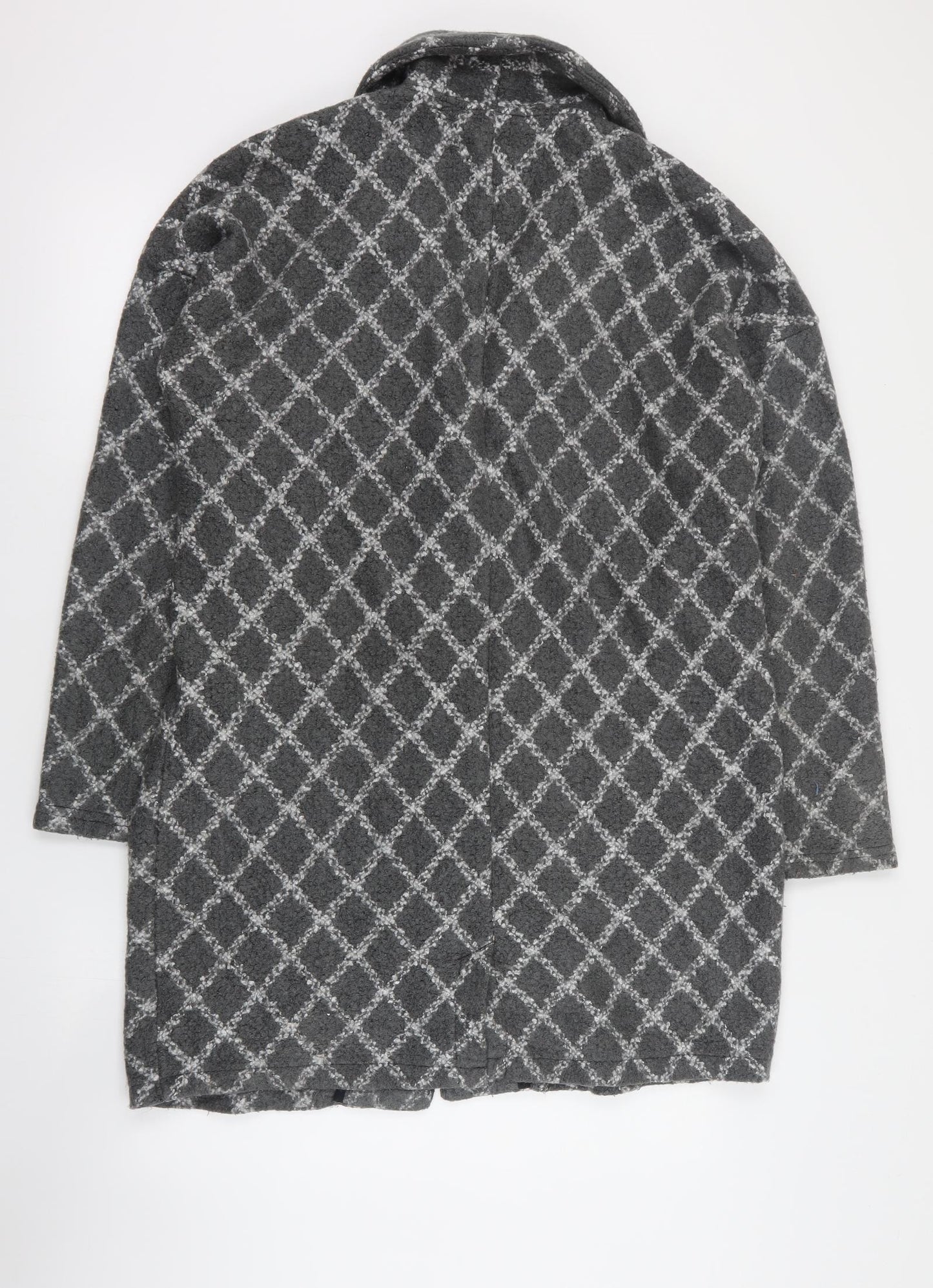 NEXT Womens Grey Plaid  Jacket Blazer Size L  Button
