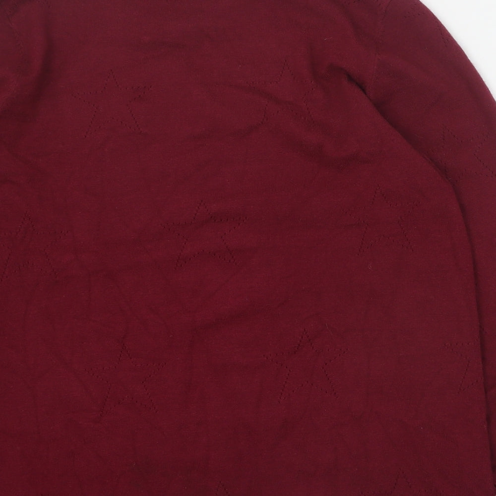 First Avenue Womens Red Round Neck  Viscose Pullover Jumper Size M