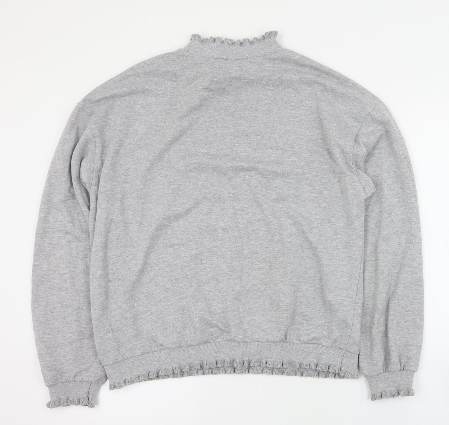 New Look Womens Grey Mock Neck  Polyester Pullover Jumper Size M