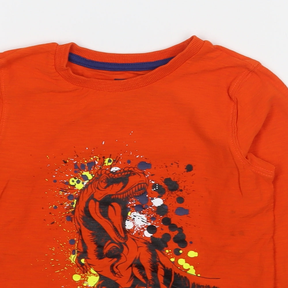 Matalan Boys Orange  100% Cotton Basic T-Shirt Size 5 Years Round Neck Pullover