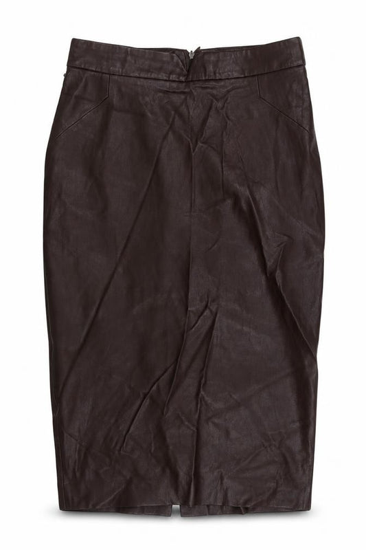 Zara Womens Brown  Polyurethane Straight & Pencil Skirt Size S   Zip