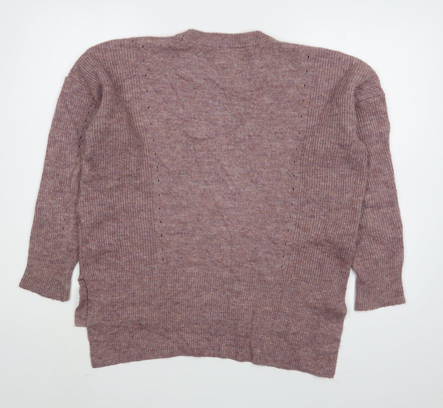Topshop Womens Pink Round Neck  Acrylic Pullover Jumper Size 8