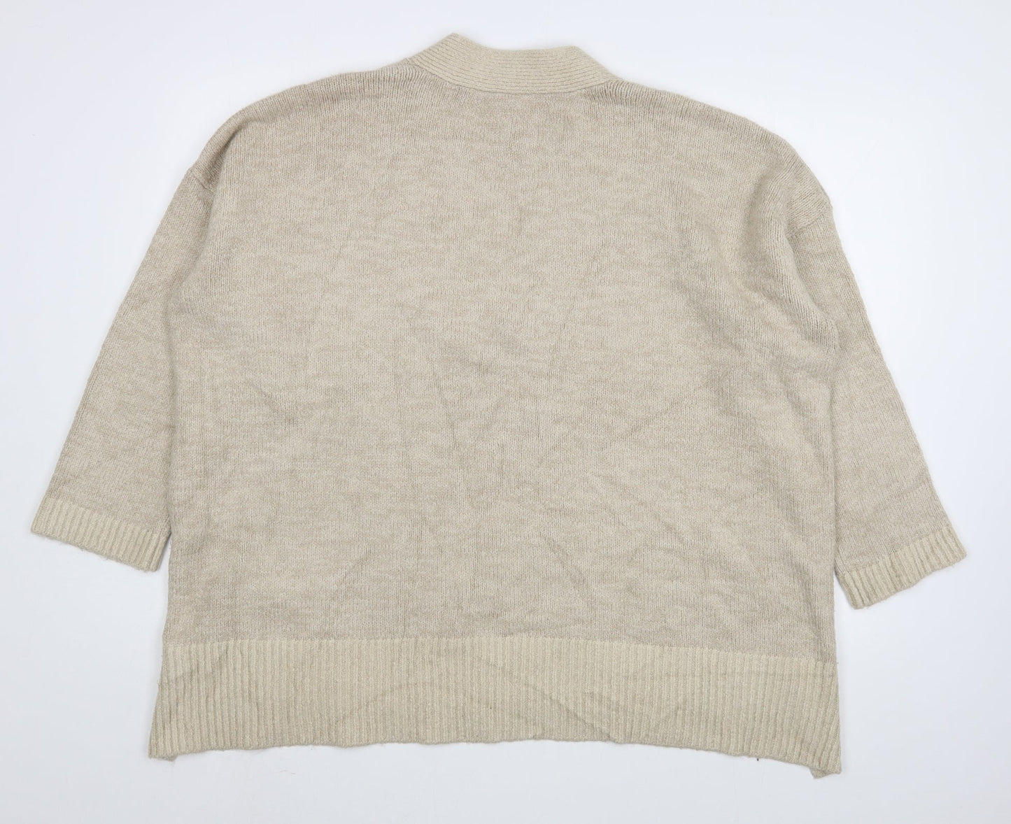 Capsule Womens Beige V-Neck  Acrylic Pullover Jumper Size 20