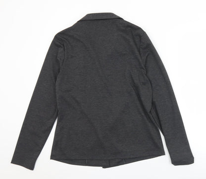 Preloved George Womens Grey Collared  Polyester Cardigan Jumper Size 14 - Back