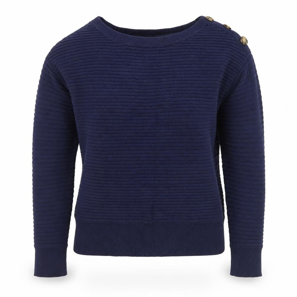 Gap Womens Blue Boat Neck  Cotton Pullover Jumper Size M