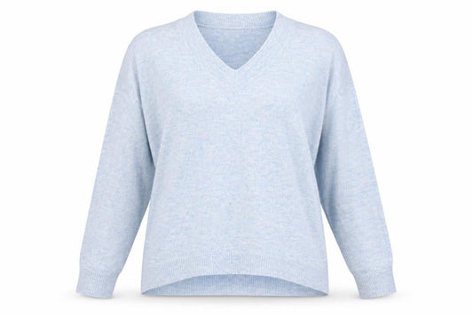 M&Co Womens Blue V-Neck  Acrylic Pullover Jumper Size M