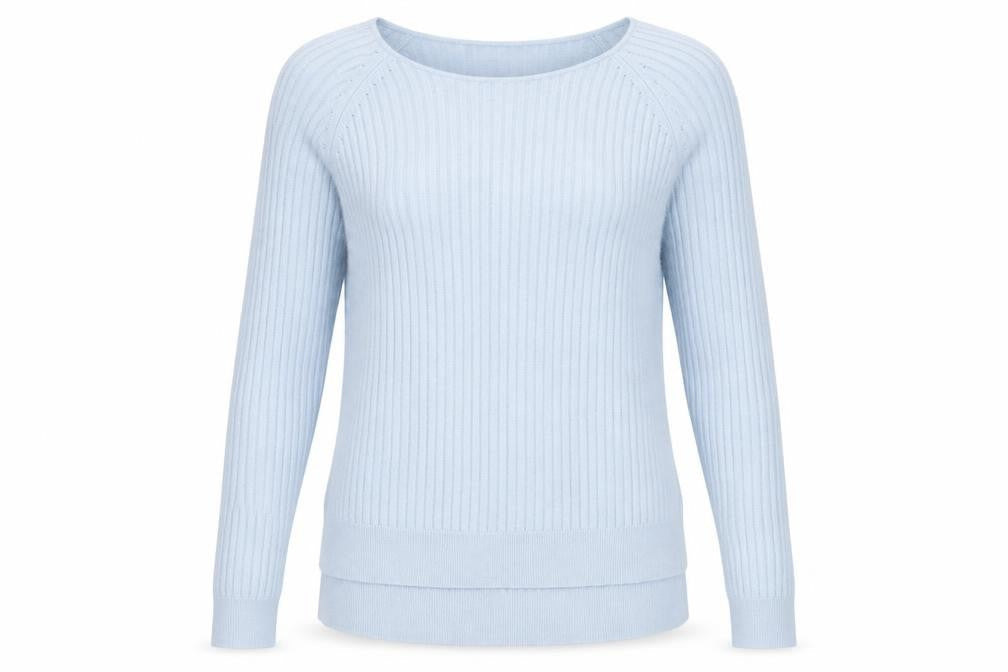 Only Womens Blue Square Neck  Acrylic Pullover Jumper Size L
