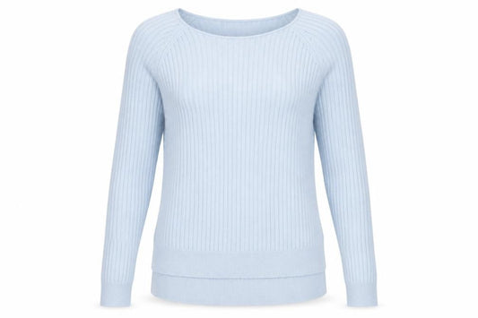 Only Womens Blue Square Neck  Acrylic Pullover Jumper Size L