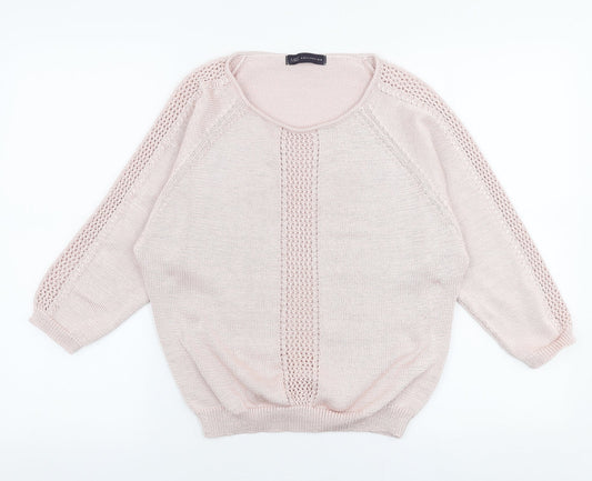 Marks and Spencer Womens Pink Round Neck  Polyester Pullover Jumper Size 10