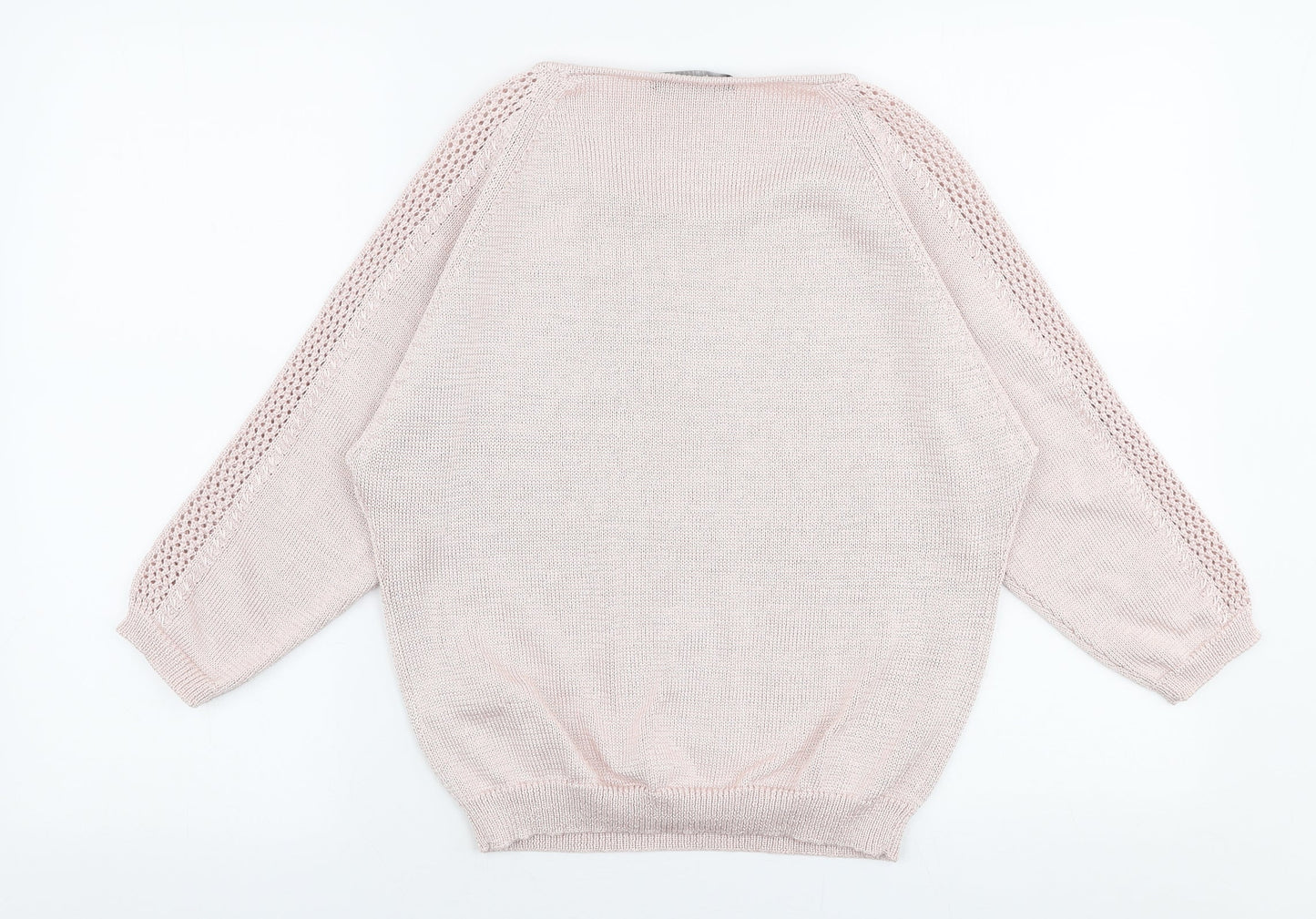 Marks and Spencer Womens Pink Round Neck  Polyester Pullover Jumper Size 10