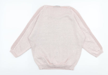 Marks & Spencer Womens Pink Round Neck  Polyester Pullover Jumper Size 10