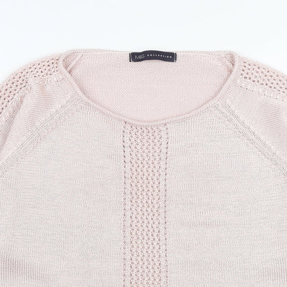 Marks & Spencer Womens Pink Round Neck  Polyester Pullover Jumper Size 10