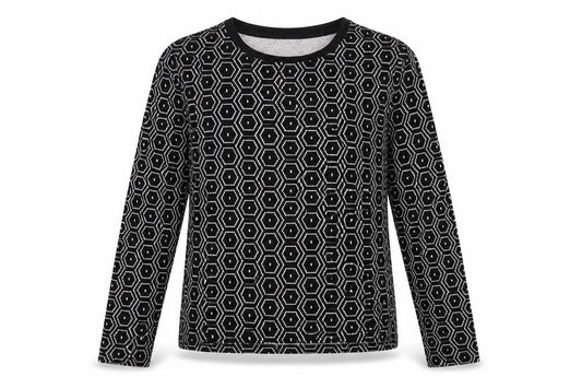 Topshop Womens Black Round Neck Geometric Polyester Pullover Jumper Size 10