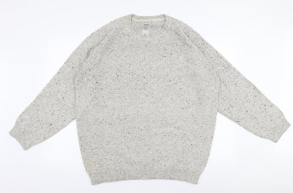 Preworn Mens Beige Round Neck  Polyester Pullover Jumper Size 2XL
