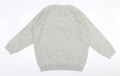 Preworn Mens Beige Round Neck  Polyester Pullover Jumper Size 2XL