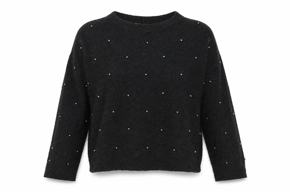 H&M Womens Grey Round Neck  Acrylic Pullover Jumper Size XS